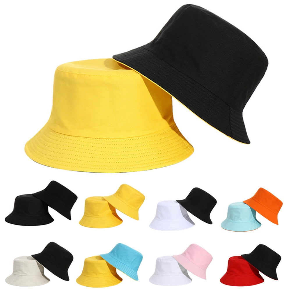 New Double-Sided Bucket Hat Women Men