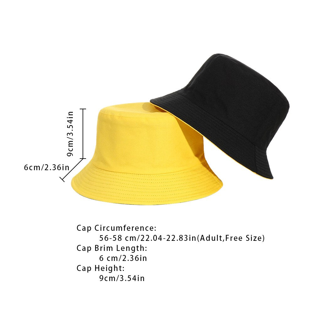 New Double-Sided Bucket Hat Women Men