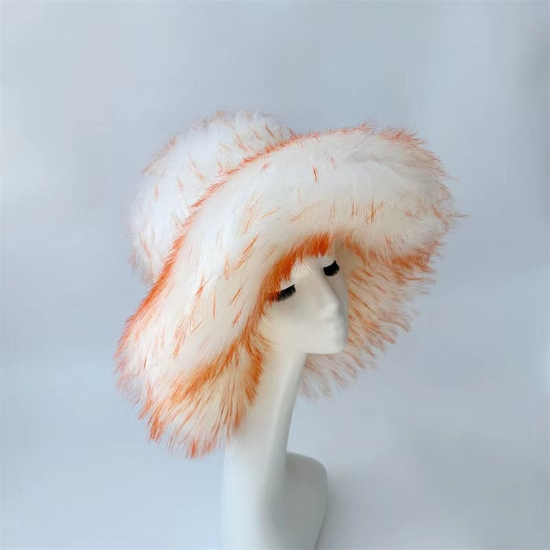 Thick Furry Hairband Fluffy Faux Fur Women Girl Fur Hat Winter Outdoor Hats